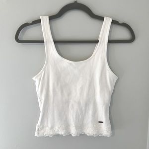 White Hollister Ribbed Tank Top